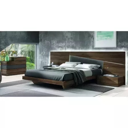 Dormitorio elegante con muebles funcionales