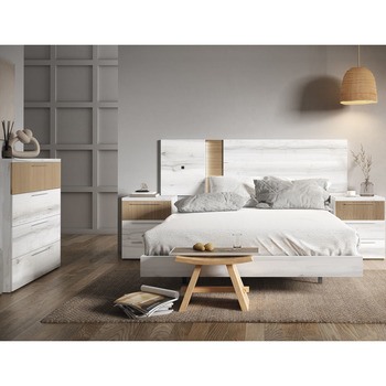 Conjunto dormitorio: cabecero 220 cm, 2 mesitas noche, cómoda, espejo -  Bolonia/Forli - MEBLERO