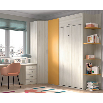 Cama Abatible Vertical 90x190 Compacta con Frente Liso W025