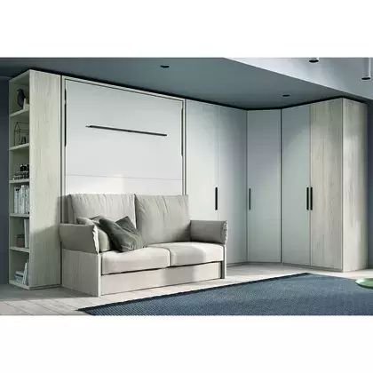Cama abatible vertical 150x190 con sofa gl formas MJ3643