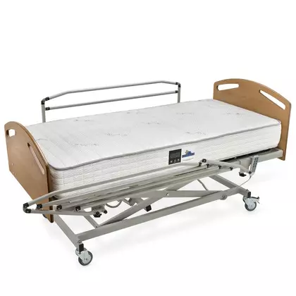 Pack cama hospital  barandillas plegables, carro elevador, cabecero y piecero + Colchon medical