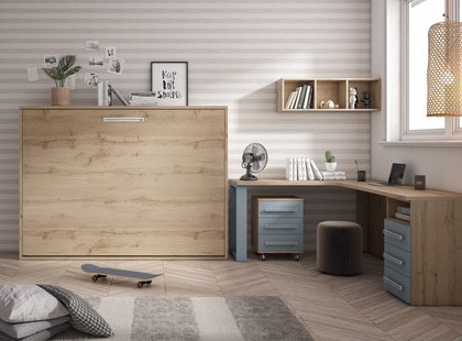 Cama Abatible Horizontal 135x190 Color madera YA 0342