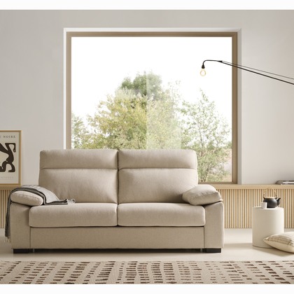 Sofá cama MP-TMP con respaldo alto y apertura italiana en color beige
