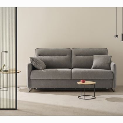 Sofá cama MP-TSL gris con patas metálicas y apertura italiana