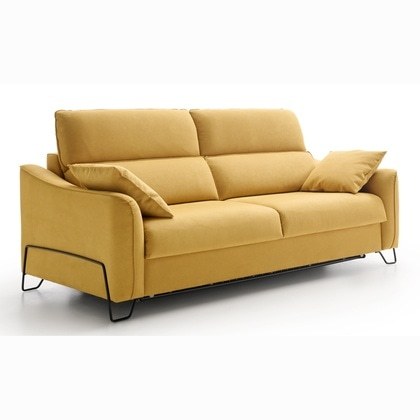 Sofá Cama para Hotel color mostaza y apertura italiana