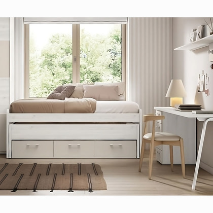 Mueble juvenil compacto EX J167-BIS3 con cama nido y 3 cajones de almacenaje